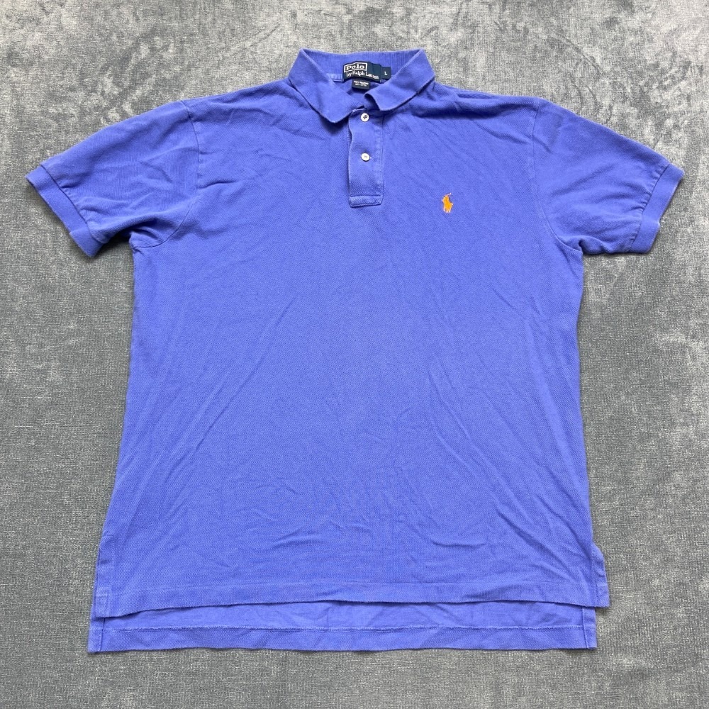 Polo By Ralph Lauren Shirt Mens L Blue Cotton Pony Logo Performance Golf Tennis